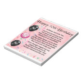 Vriend gedicht - 50e verjaardag notitieblok (Linkerzijde)