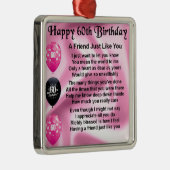 Vriend gedicht - 60e verjaardag metalen ornament (Rechts)