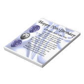 Vriend gedicht - 70e verjaardag notitieblok (Linkerzijde)