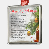 Vriend gedicht - kerstontwerp metalen ornament (Links)