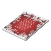 Vriend gedicht - kerstontwerp notitieblok (Linkerzijde)