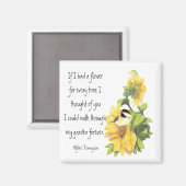 Vriend Gedicht met Chickade & Zonnebloementuin Magneet (Voorkant / Achterkant)