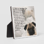 Vriend Gedicht Plaquette - Pug Hond Ontwerp Fotoplaat (Voorkant)