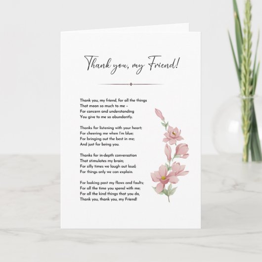 Vriend gedicht, True beste vriend citaat kaart (Voorkant)