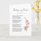 Vriend gedicht, True beste vriend citaat kaart (Gele Bloem)