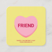 Vriend geel gesprekshart Valentijns kaart (Voorkant)