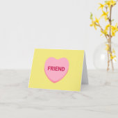 Vriend geel roze gesprekshart Valentijns Kaart (Gele Bloem)