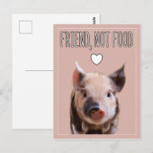"Vriend, geen eten" roze met schattig biggetje veg Briefkaart (Voorkant / Achterkant)
