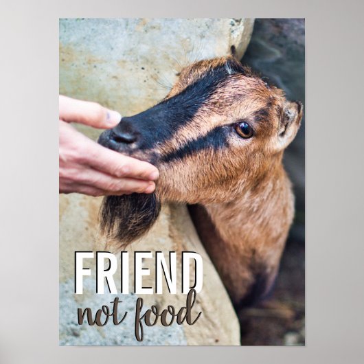 Vriend geen voedselvegan stop dierenmishandeling w poster (Voorkant)