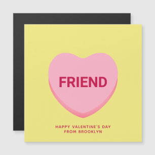 Vriend gele gespreks hart Valentijnsdag kaart
