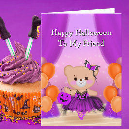 Vriend Gelukkig Halloween Teddybeer Ballerina Kaart