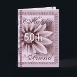 VRIEND - Gelukkige 50e verjaardag - LAVENDEL Flowe Kaart<br><div class="desc">Deze kaart met zijn zachte pastelbloem en kant is een zoete manier om je zus een gelukkige verjaardag te wensen! Je kunt haar naam en haar leeftijd toevoegen om er een unieke kaart van te maken... Special! Om meer van mijn verjaardagskaarten te zien, zet je in het zoekvak van Zazzle:...</div>