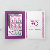 VRIEND - Gelukkige 70e verjaardag - Roze Hart Bloe Kaart (Binnen)