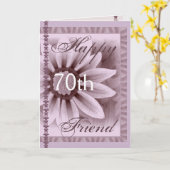VRIEND - Gelukkige 70ste Verjaardag - de Bloem van Kaart (Gele Bloem)