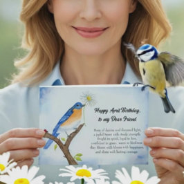 Vriend Gelukkige April Verjaardag met Blauwe Vogel Kaart