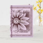 VRIEND Gelukkige zesde Aangepaste Verjaardag LAVEN Kaart (Gele Bloem)