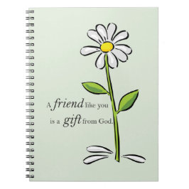Vriend Geschenk van God, Madeliefje op groen, Reli Notitieboek