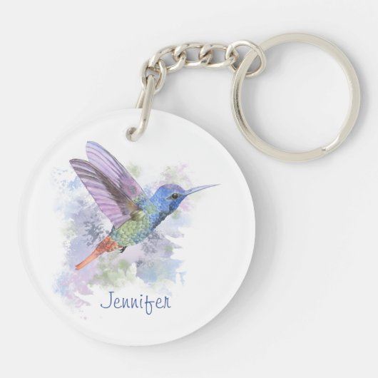 Vriend Gift Art Whimsical Rufous Hummingbird Sleutelhanger (Achterkant)