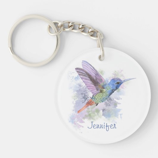 Vriend Gift Art Whimsical Rufous Hummingbird Sleutelhanger (Voorkant)