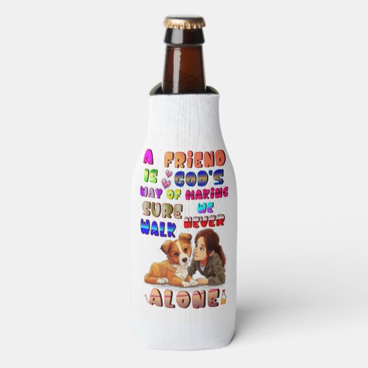 Vriend Gods Manier Om Ervoor Te Zorgen Dat We Nooi Flesjeskoeler (Fles Voorkant)