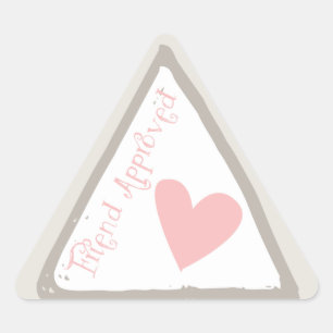Vriend goedgekeurde paspoortstempel met hart sticker