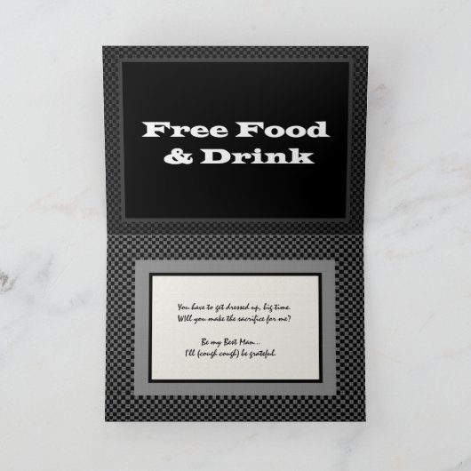 VRIEND Grappige Uitnodiging Getuige Gratis Eten (Binnen)