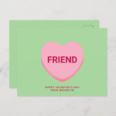 Vriend groen conversatie hart Valentijnsdag Briefkaart (Voorkant / Achterkant)