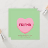 Vriend groen conversatie hart Valentijnsdag Kaart (Voorkant / Achterkant in situ)
