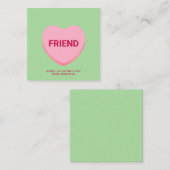 Vriend groen conversatie hart Valentijnsdag Notitiekaartje (Voorkant / Achterkant)