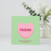 Vriend groen gespreks hart Valentijnskaart (Staand voorkant)