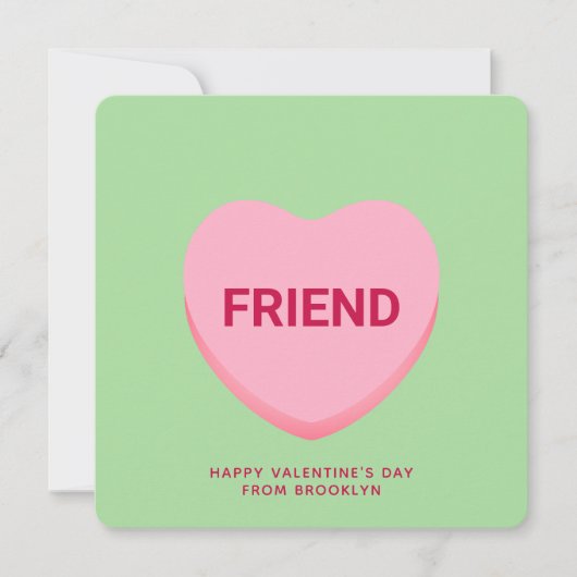 Vriend groen gespreks hart Valentijnskaart (Voorkant)