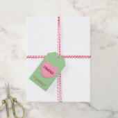 Vriend groen roze gesprekshart Valentijns Cadeaulabel (Met Touw)
