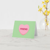 Vriend groen roze gesprekshart Valentijns Kaart (Gele Bloem)