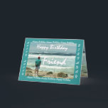 VRIEND - Happy Birthday - Man en oceaangolven Kaart<br><div class="desc">This card with a man looking out at the ocean waves is a birthday card with an upbeat and inspirational theme. Inside text is totally customizable. To see more of this design,  type in,  or cut and past into Zazzle's search box: jaclinart birthday man ocean wave</div>