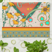 Vriend Hart Leuk Chic Bloemen Stijlvolle Daisy Theedoek (Gevouwen)