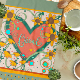 Vriend Hart Leuk Chic Bloemen Stijlvolle Daisy Theedoek
