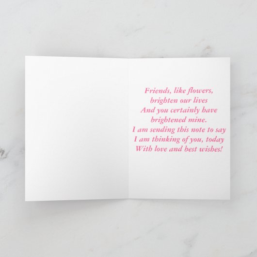 Vriend/het Denken aan u, Siernetel met Roze Kaart (Binnen)