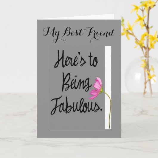 VRIEND-HIER IS OM FANTASTISCH TE ZIJN OP JE VERJAA KAART (Gele Bloem)