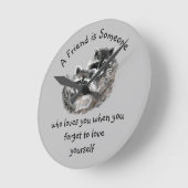 Vriend houdt van je kletsnat ronde klok (Hoek)