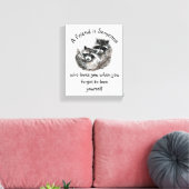 Vriend houdt van je kletsprayen canvas afdruk (Insitu (Woonkamer))