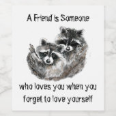 Vriend houdt van u citaat van citroenen wijn etiket (Enkel label)