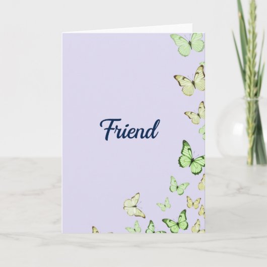 Vriend Indigo Script Card Kaart (Voorkant)