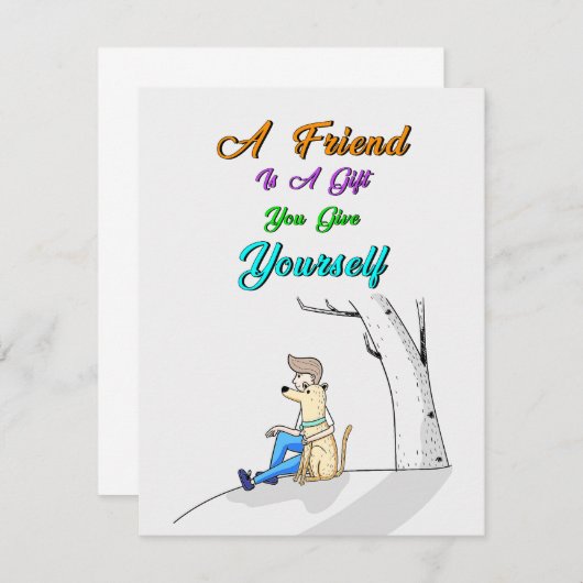 Vriend is een geschenk dat je jezelf geeft Honden  Bedankkaart (Voorkant / Achterkant)