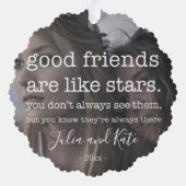 Vriend Kerst cadeau label Ornament Kaart (Achterkant)