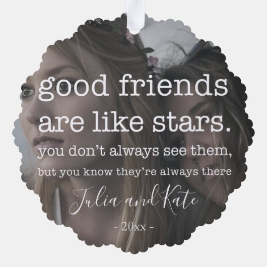 Vriend Kerst cadeau label Ornament Kaart (Achterkant)