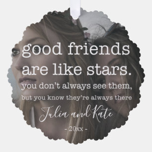 Vriend Kerst cadeau label Ornament Kaart