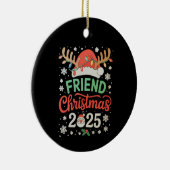 Vriend Kerstmis 2025 Sinterklaas Rendier Kerstlich Keramisch Ornament (Rechts)