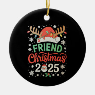 Vriend Kerstmis 2025 Sinterklaas Rendier Kerstlich Keramisch Ornament