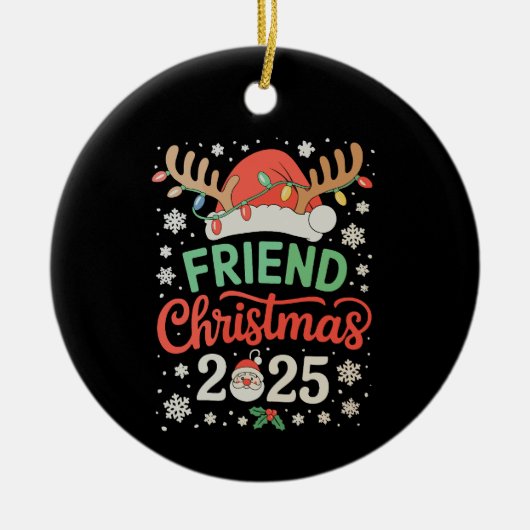 Vriend Kerstmis 2025 Sinterklaas Rendier Kerstlich Keramisch Ornament (Voorkant)