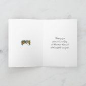 Vriend kerstscrollers en bloemen feestdagen kaart (Binnen)